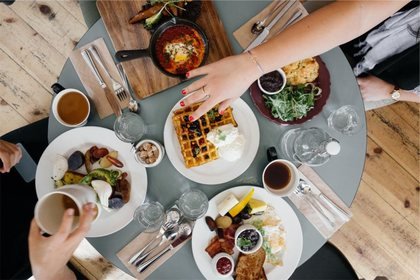 Table partagée, vue du dessus